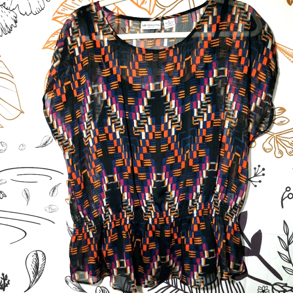 Liz Claiborne Sheer Tunic Top